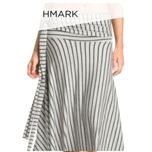 Elan Nautical Striped Multiverse- Convertible Mini Size L Blue/White Wrap Dress